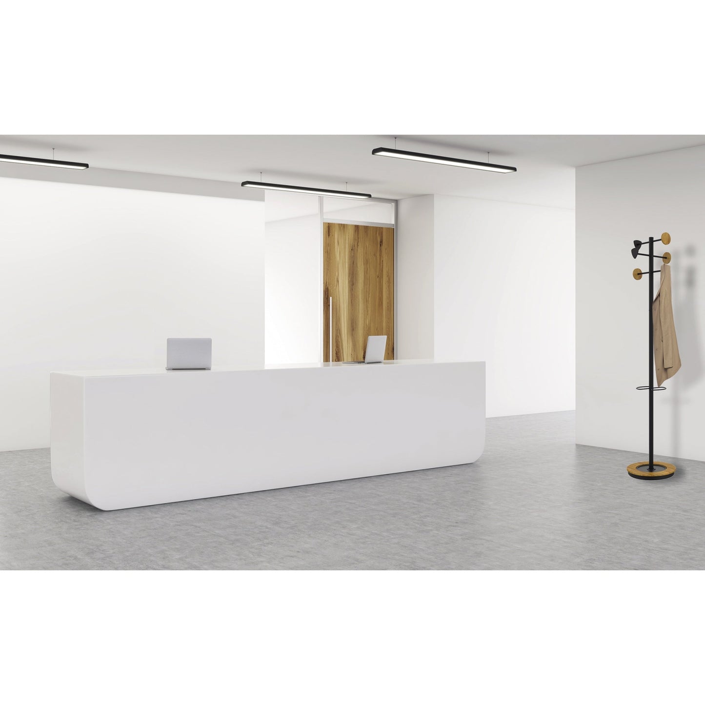 UNILUX Garderobenständer BORA BAMBOO 34 x 178 cm (Ø x H) Stahl, epoxidbeschichtet/Bambus schwarz/bambus
