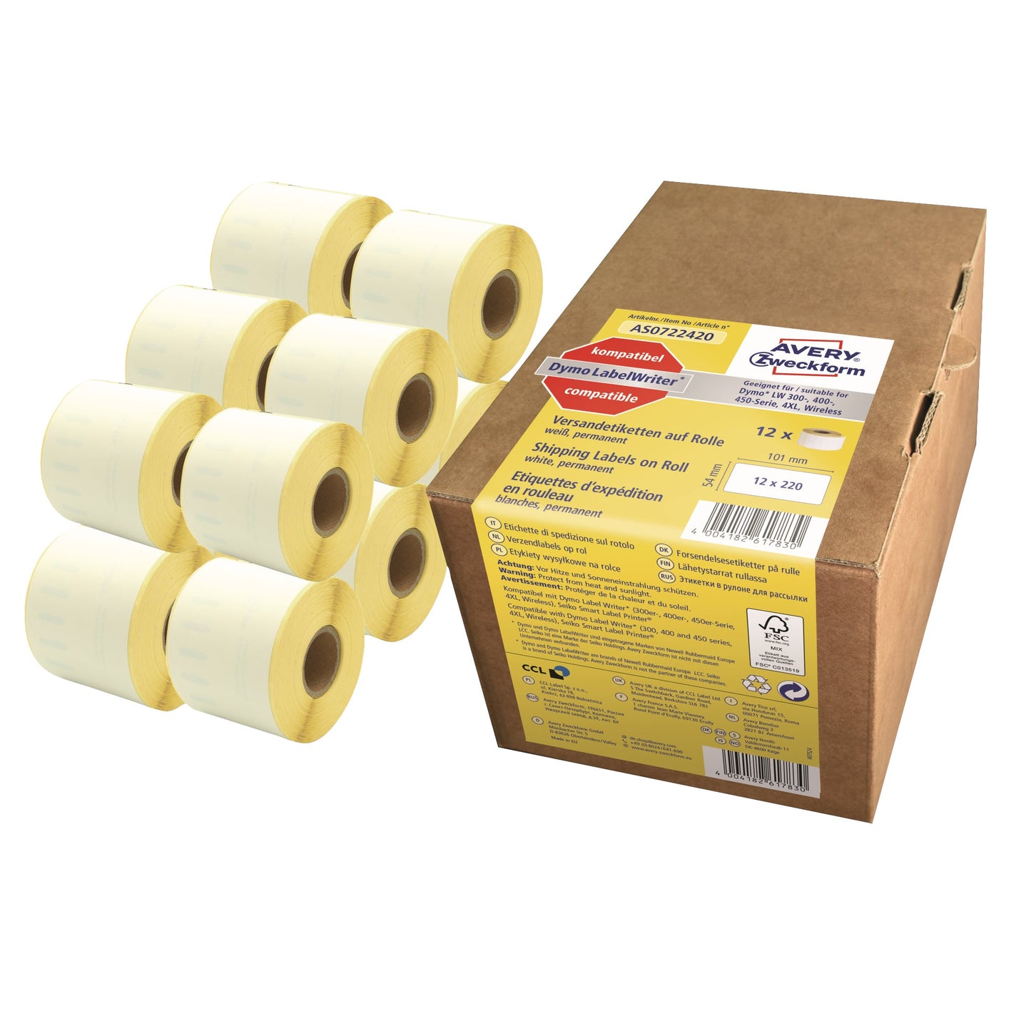 Avery Zweckform Adressetikett 36 x 89 mm (B x H) Papier weiß 260 Etik./Rl. 18 x 260 Etik./Pack.