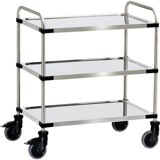 Fetra Servierwagen 95 x 70 cm (H x L) 150kg Chrom/Nickel/Stahl