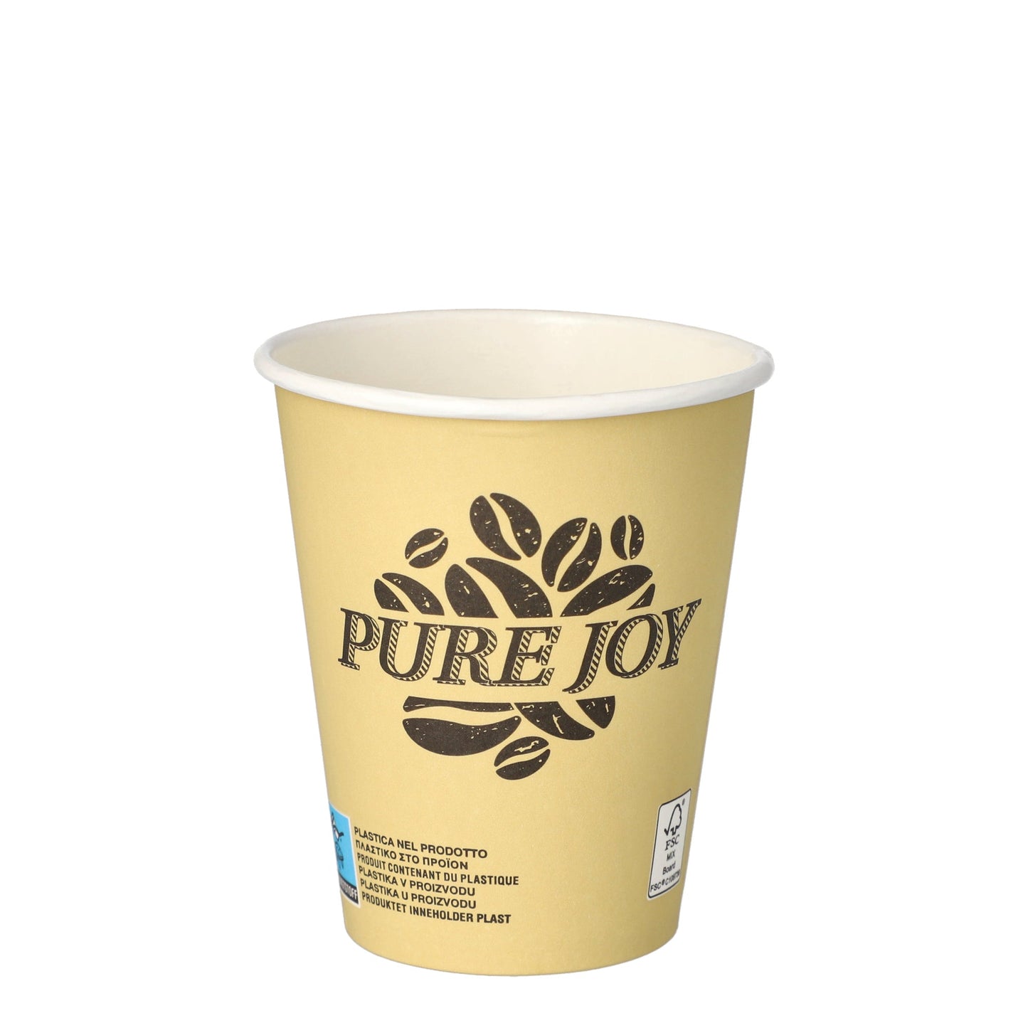 PAPSTAR Trinkbecher pure Joy Einweg 200ml Pappe, PLA-beschichtet creme 50 St./Pack.
