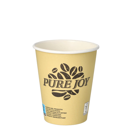PAPSTAR Trinkbecher pure Joy Einweg 200ml Pappe, PLA-beschichtet creme 50 St./Pack.