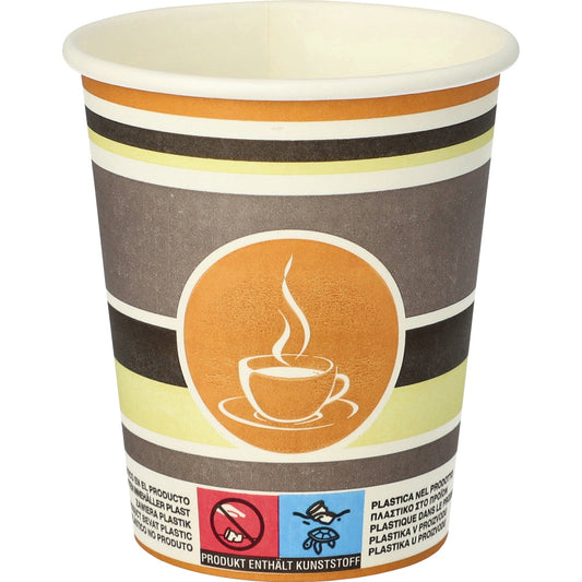 PAPSTAR Trinkbecher Coffee To Go Einweg 200ml Pappe mehrfarbig 50 St./Pack.