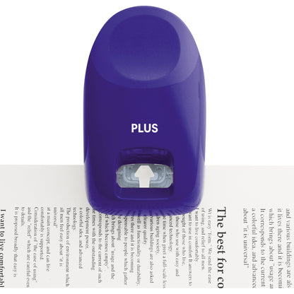 PLUS Japan Heftgerät klammerlos 10 Bl. (80 g/m²) Stahl/Kunststoff blau