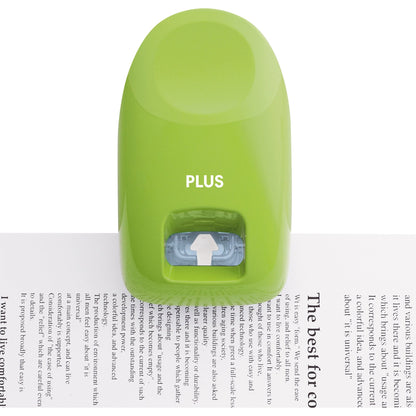 PLUS Japan Heftgerät klammerlos 10 Bl. (80 g/m²) Stahl/Kunststoff grün