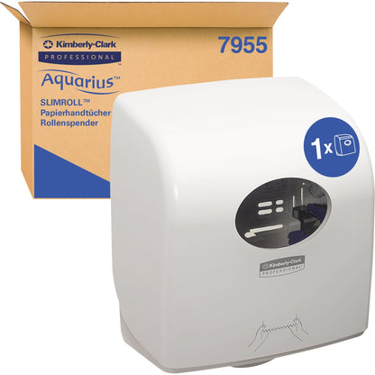 Aquarius Handtuchspender SlimrollT SCOTT® Papierhandtücher 6621, 6695, 6696, KLEENEX® Papierhandtücher 6781 29,7 x 32,4 x 19,2 cm (B x H x T) Kunststoff weiß