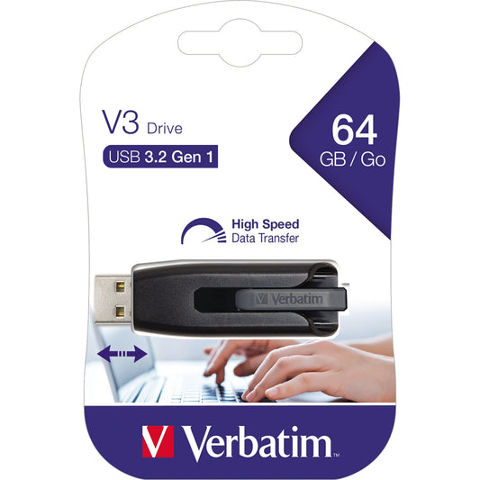 Verbatim USB-Stick Store 'n' Go V3 USB 3.2 Gen 1 64Gbyte grau/schwarz