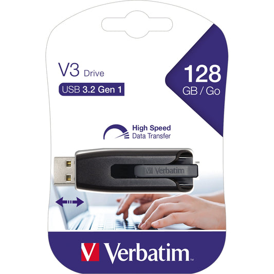 Verbatim USB-Stick Store 'n' Go V3 USB 3.2 Gen 1 128Gbyte grau/schwarz