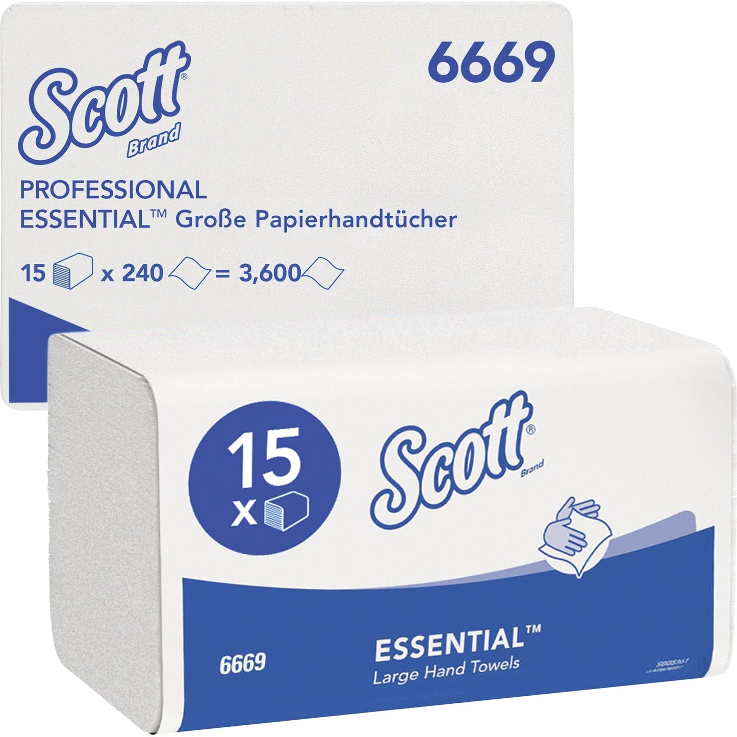 Scott® Papierhandtücher EssentialT 31,8 x 20 cm (B x L) AirflexT weiß 15 x 240 Bl./Pack.