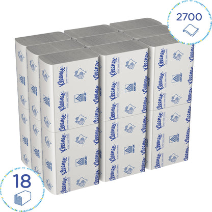 Kleenex® Papierhandtücher ULTRAT 24,1 x 19,1 cm (B x L) AirflexT weiß 18 x 150 Bl./Pack.