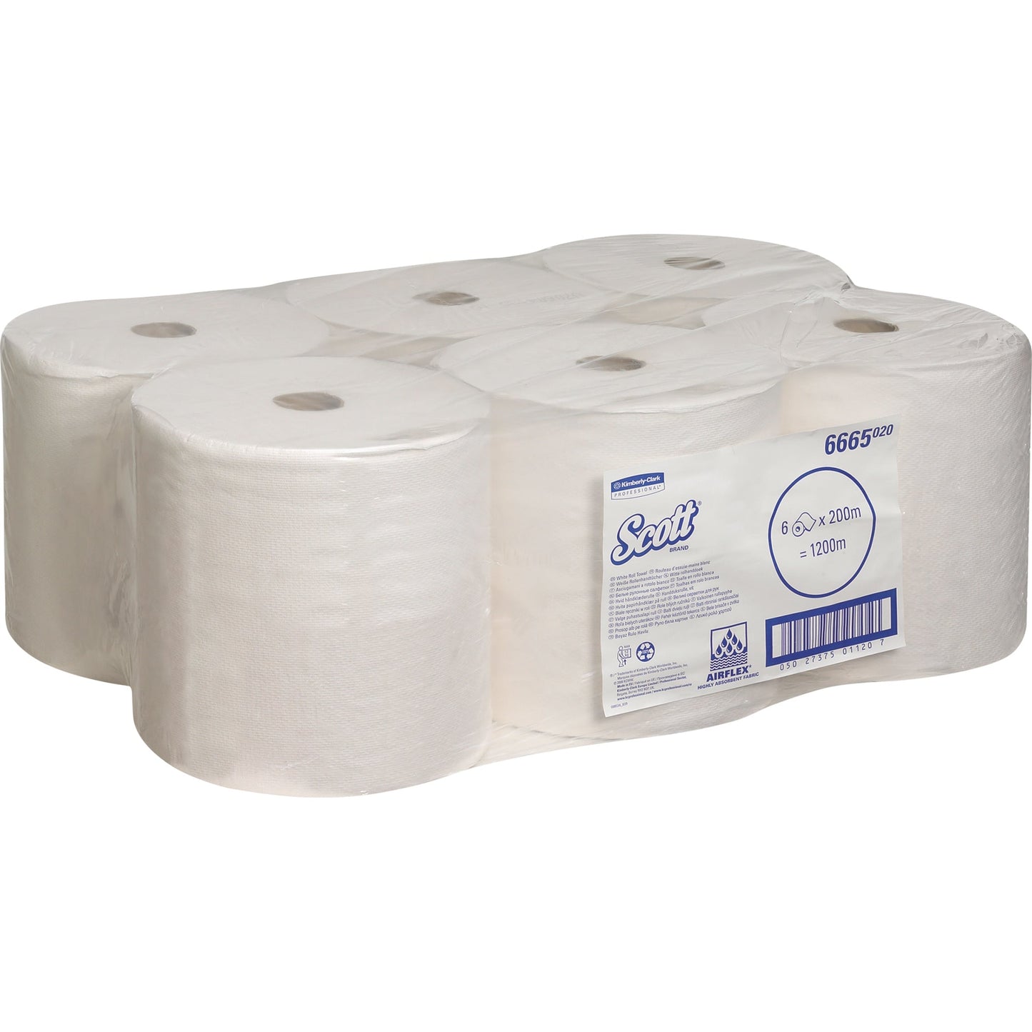 Scott® Handtuchrolle Performance 19,8 cm x 200 m (B x L) AirflexT weiß 6 Rl./Pack.