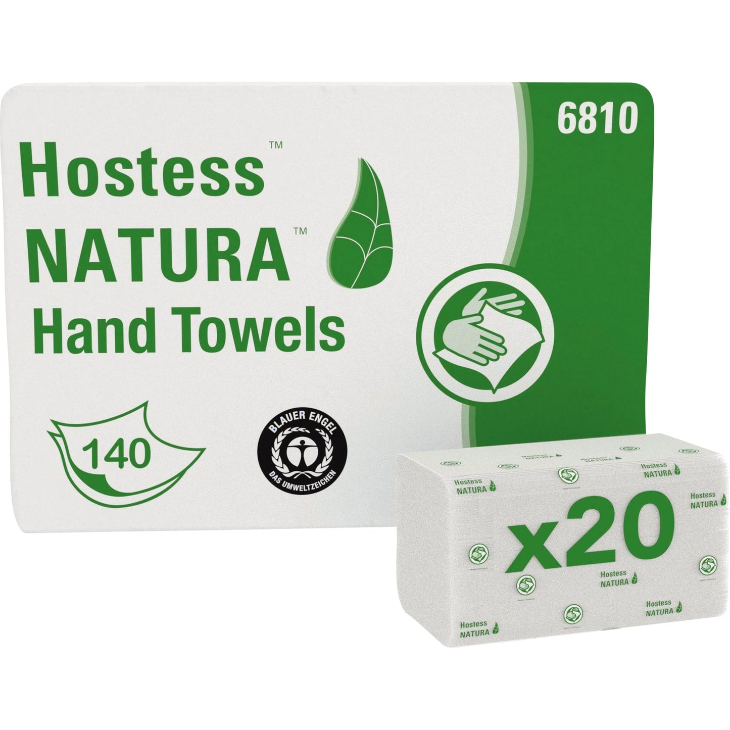 HOSTESS Papierhandtücher NATURAT 25 x 33 cm (B x L) Papier, 100 % recycelt weiß 20 x 140 Bl./Pack.