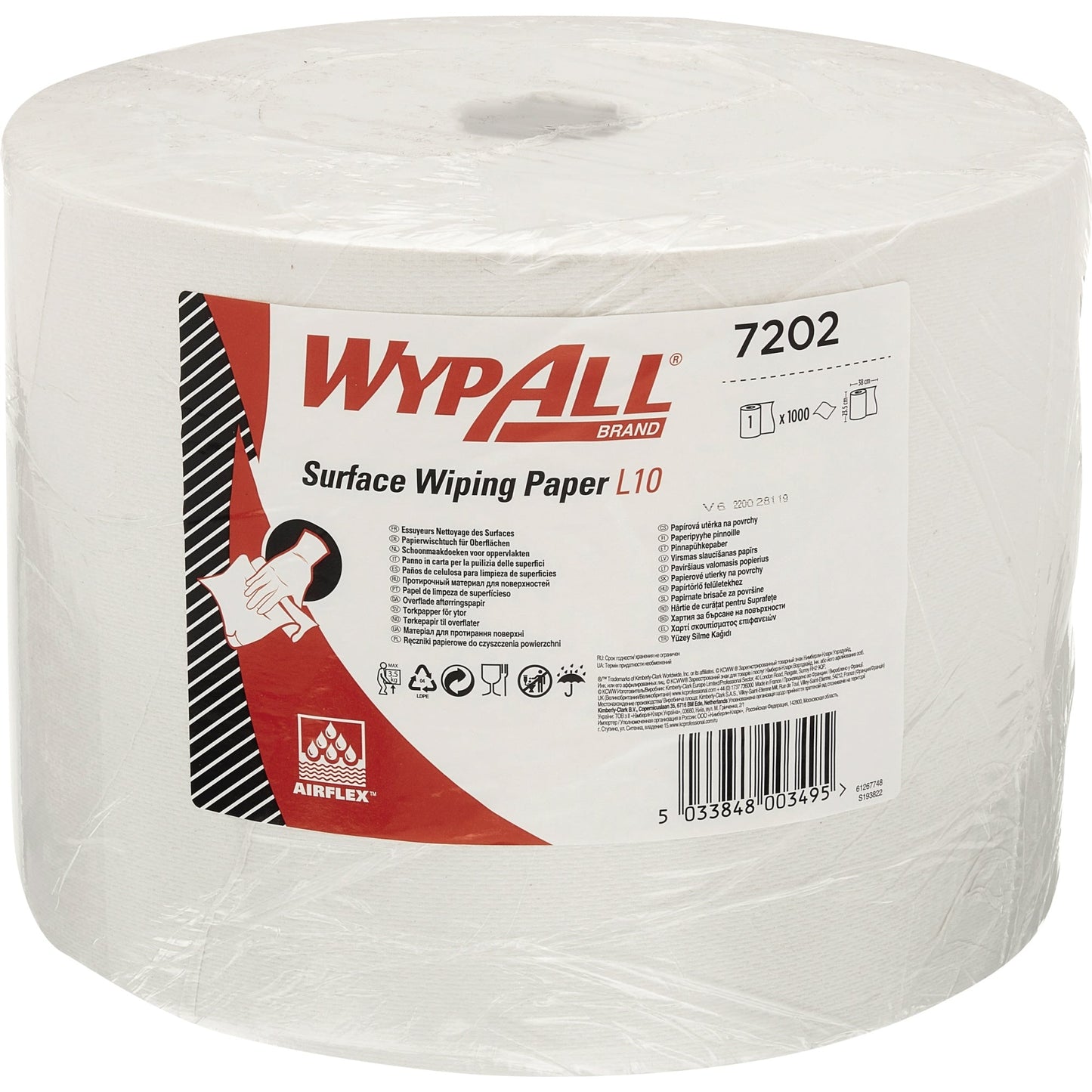 WYPALL* Wischtücher L10 Extra+ 24 cm x 380 m (B x L) AirflexT weiß