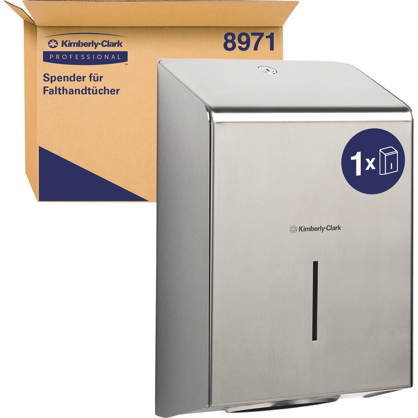 KIMBERLY-CLARK PROFESSIONAL Handtuchspender Kleenex® Papierhandtücher 6764, 6771, 6772, 6773, 6777, 6778, 6789, Scott® Papierhandtücher 6633, 6663, 6664, 6669, 6677, 6682, 6689 23,7 x 34,9 x 11,8 cm (B x H x T) Edelstahl silber