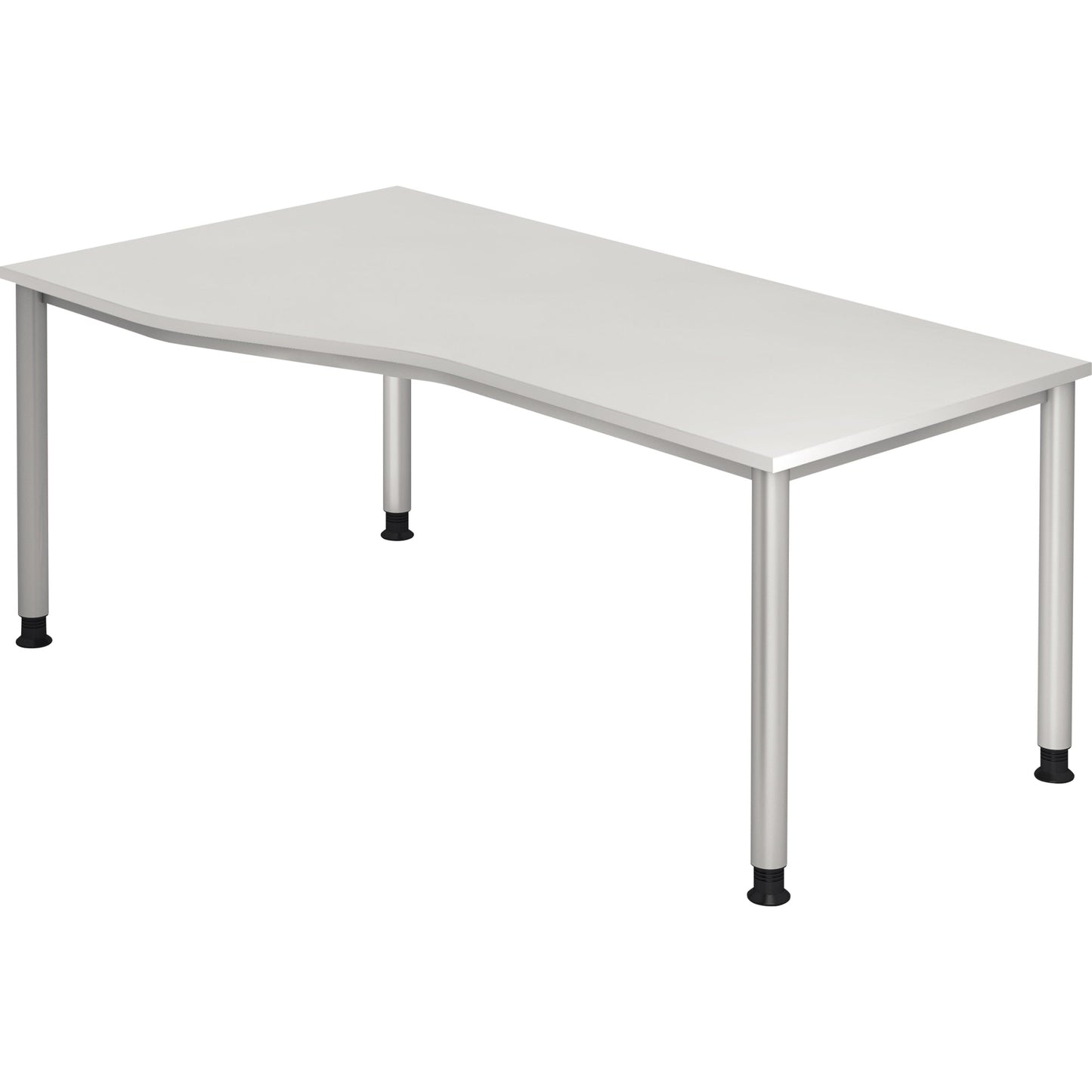 Hammerbacher Schreibtisch Maße: 1.800 x 680-810 x 800-1.000 mm (B x H x T) Holz weiß