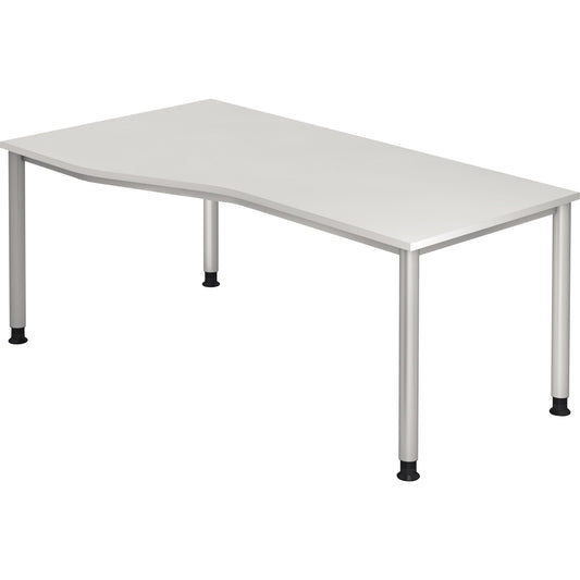 Hammerbacher Schreibtisch Maße: 1.800 x 680-810 x 800-1.000 mm (B x H x T) Holz weiß