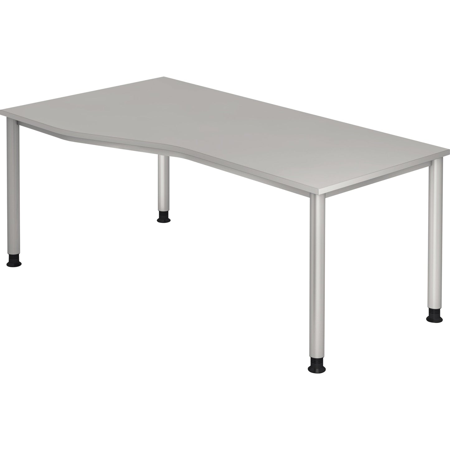 Hammerbacher Schreibtisch Maße: 1.800 x 680-810 x 800-1.000 mm (B x H x T) Holz grau
