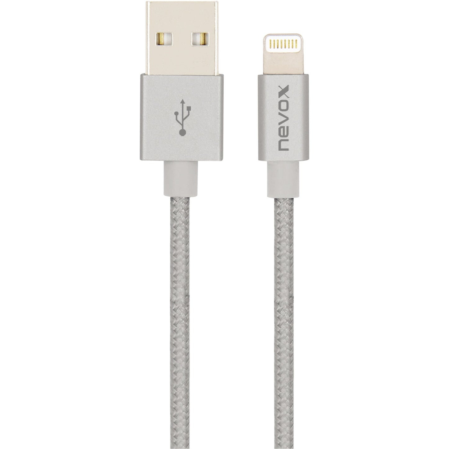nevox USB-Kabel 2m silbergrau