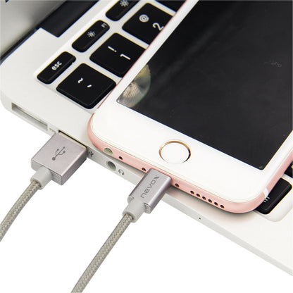 nevox USB-Kabel 2m silbergrau