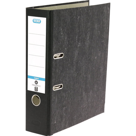 ELBA Ordner smart 80mm DIN A4 Rückenschild: geklebt mit Schlitzen Werkstoff: Papier Material außen: Papier Material innen: Papier schwarz