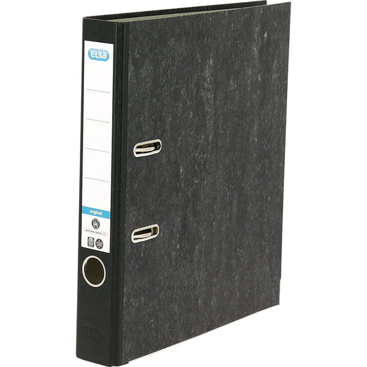 ELBA Ordner smart 50mm DIN A4 Rückenschild: geklebt mit Schlitzen Werkstoff: Papier Material außen: Papier Material innen: Papier schwarz
