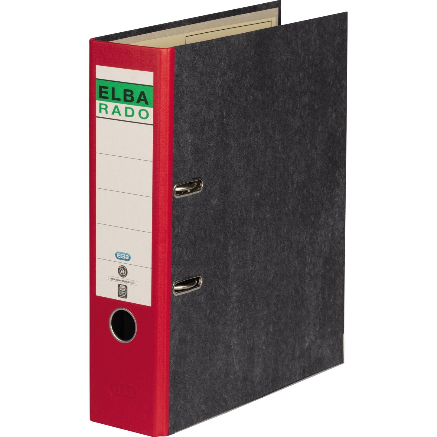 ELBA Ordner rado 80mm DIN A4 Rückenschild: geklebt mit Schlitzen Werkstoff: Pappe Material außen: Papier Material innen: Papier rot