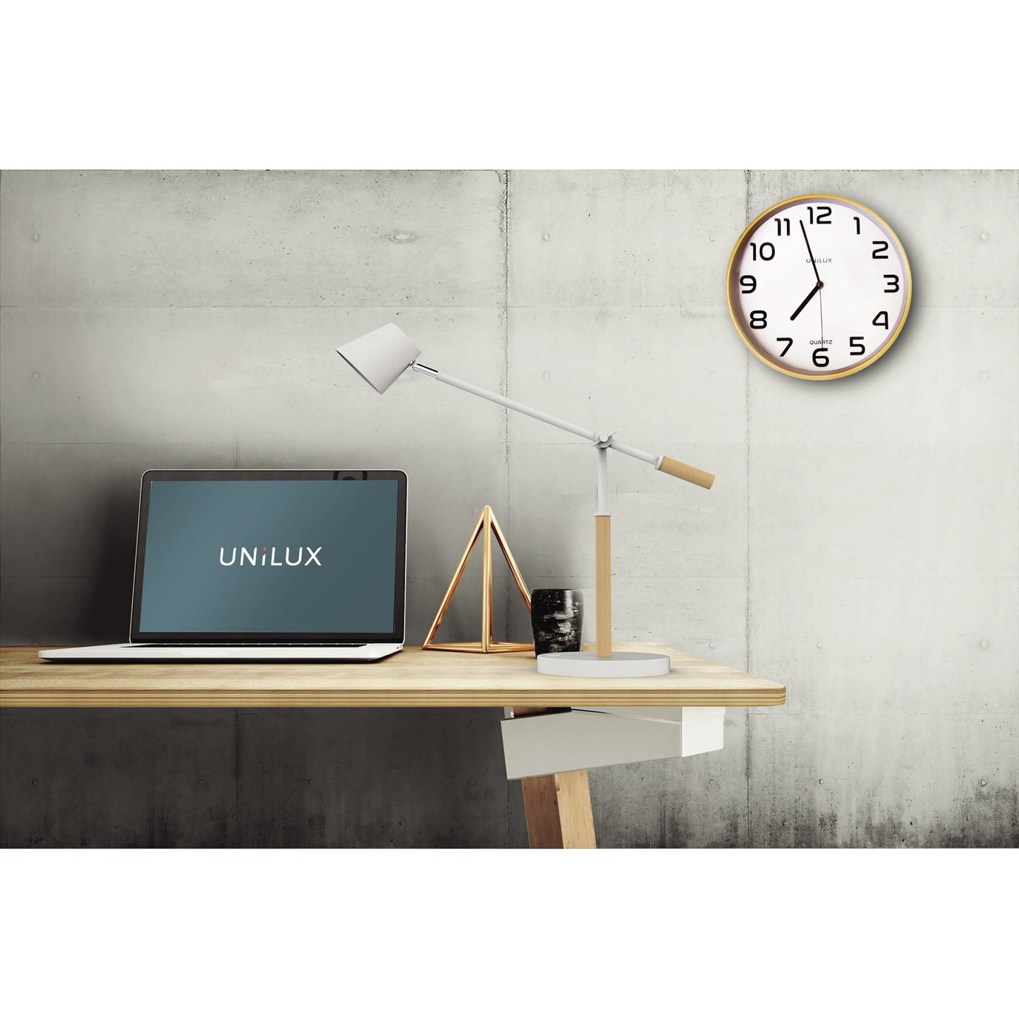 UNILUX Tischleuchte VICKY E 9 kWh/1.000h Netzbetrieb weiß/buche