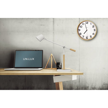 UNILUX Tischleuchte VICKY E 9 kWh/1.000h Netzbetrieb weiß/buche
