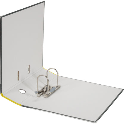 Falken Ordner 80mm DIN A4 Rückenschild: geklebt mit Schlitzen Werkstoff: Pappe Material außen: Papier Material innen: Papier gelb