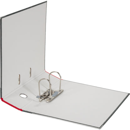 Falken Ordner 80mm DIN A4 Rückenschild: geklebt mit Schlitzen Werkstoff: Pappe Material außen: Papier Material innen: Papier rot