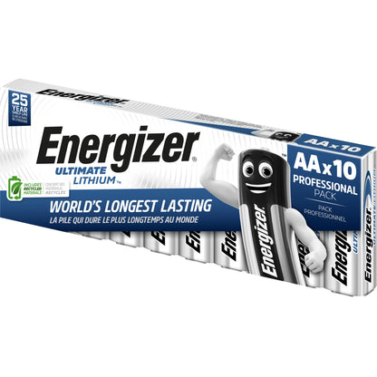 Energizer® Batterie Ultimate Lithium AA/Mignon L91 Lithium 1,5V 3.000 mAh 10 St./Pack.