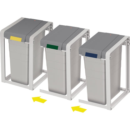 Hailo Abfalleimer ProfiLine Öko XL 38l ABS Kunststoff grau 1 Sortierfach