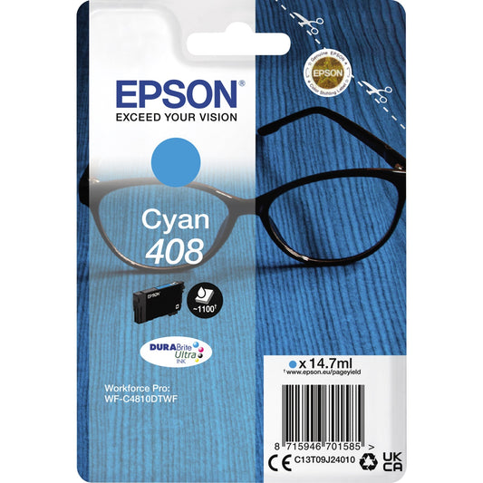 Epson Tintenpatrone Originalzubehör 408 ca. 1.100 Seiten cyan 14,7ml