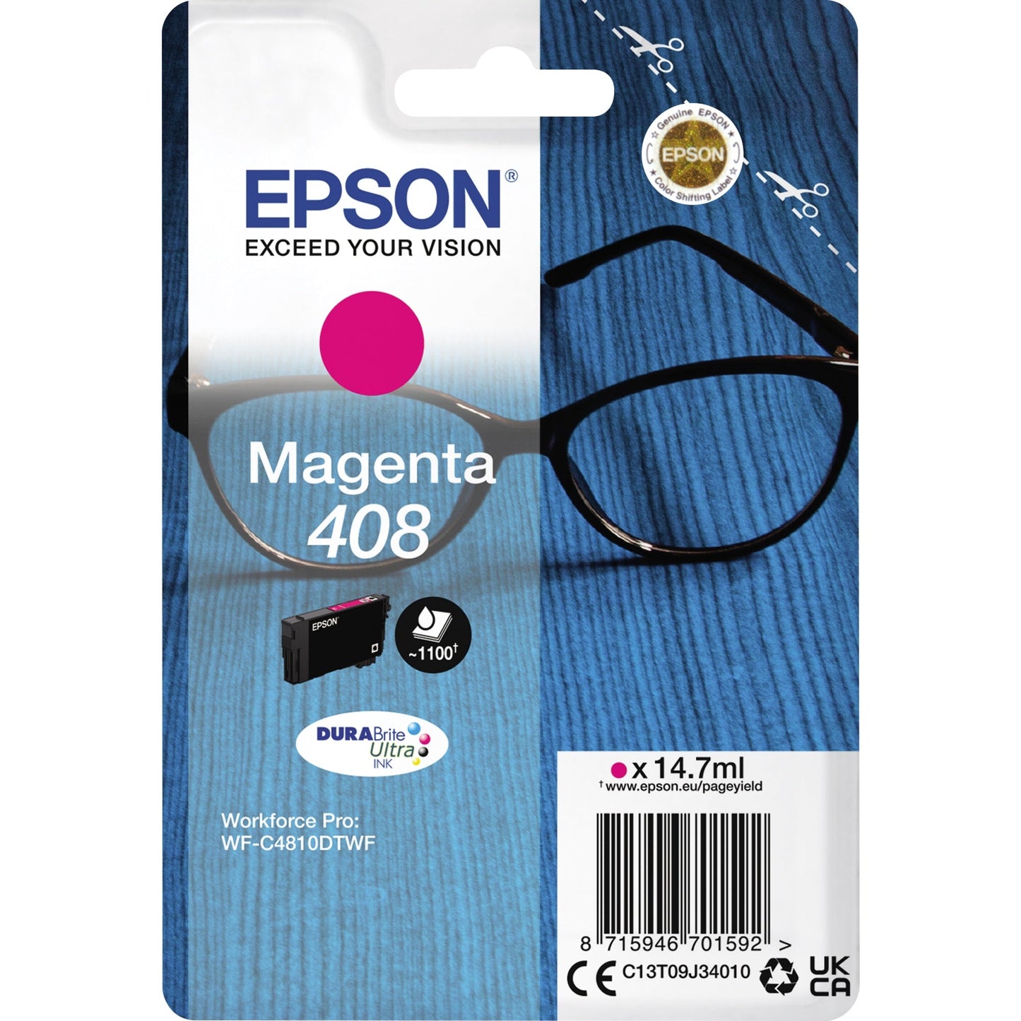 Epson Tintenpatrone Originalzubehör 408 ca. 1.100 Seiten magenta 14,7ml