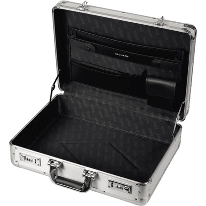 ALUMAXX® Aktenkoffer TAURUS 44 x 32 x 11 cm (B x H x T) 46 x 35 x 16 cm (B x H x T) Zahlenkombinationsschloss abnehmbarer Tasche, zwei Fächern für Visitenkarten, Reißverschlussfach, zwei Einsteckfächern für A4 Dokumente, mit verstärkten Kanten Aluminium
