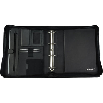 Alassio® Schreibmappe AREZZO 30 x 36 x 6 cm (B x H x T) Lederimitat schwarz