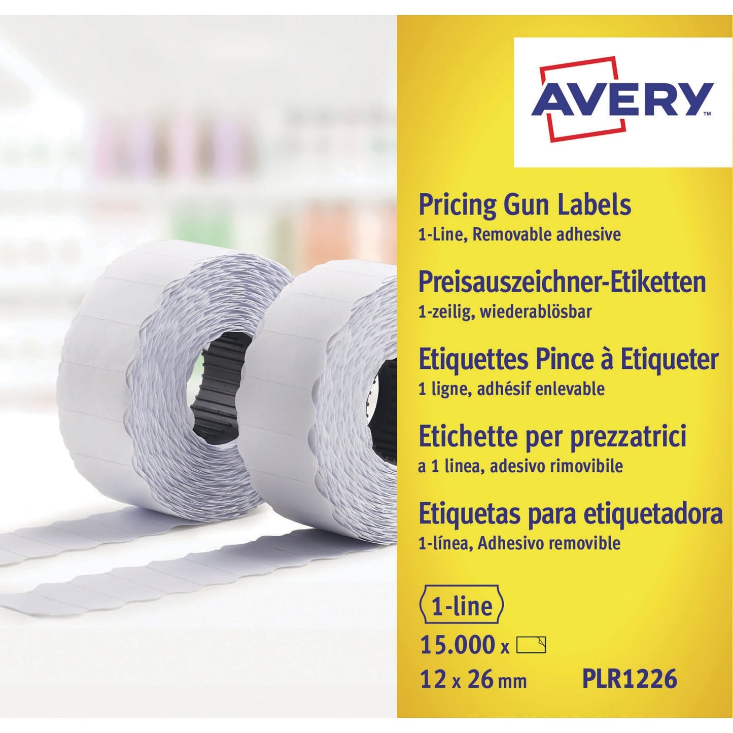 Avery Zweckform Auszeichnungsetikett 26 x 12 mm (B x H) Papier weiß 1.500 Etik./Rl. 15.000 Etik./Pack.