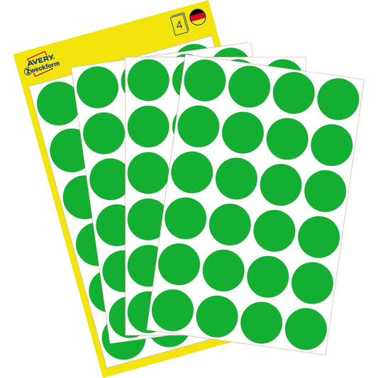 Avery Zweckform Markierungspunkt 18mm Papier grün 96 Etik./Pack.
