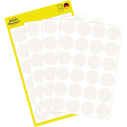 Avery Zweckform Markierungspunkt 18mm Papier weiß 96 Etik./Pack.
