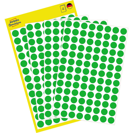 Avery Zweckform Markierungspunkt 8mm Papier grün 416 Etik./Pack.