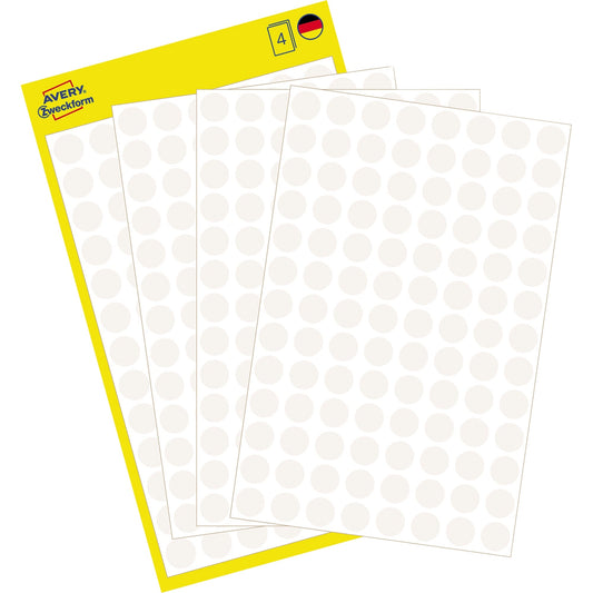 Avery Zweckform Markierungspunkt 8mm Papier weiß 416 Etik./Pack.