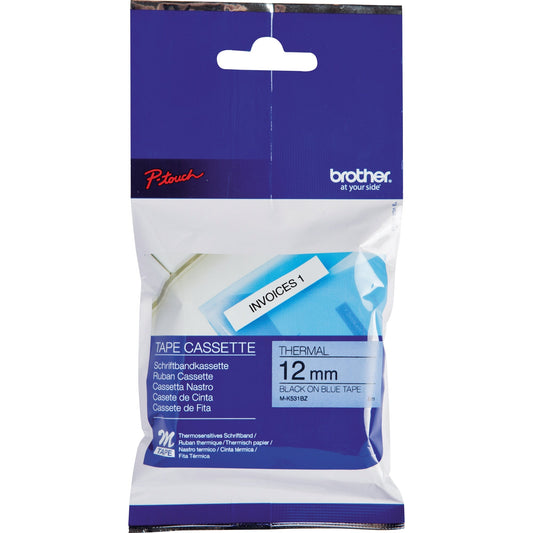 Brother Schriftbandkassette P-touch 12 mm x 8 m (B x L) blau schwarz