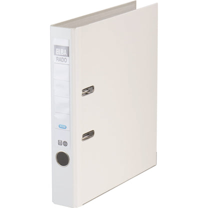 ELBA Ordner rado brillant 50mm DIN A4 Rückenschild: einsteckbar mit Schlitzen Werkstoff: Pappe Material außen: Acrylat/Papier Material innen: Papier weiß