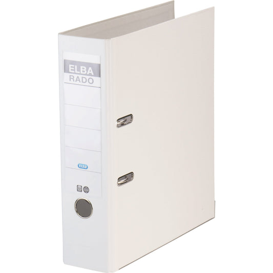 ELBA Ordner rado brillant 80mm DIN A4 Rückenschild: einsteckbar mit Schlitzen Werkstoff: Pappe Material außen: Acrylat/Papier Material innen: Papier weiß