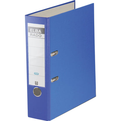 ELBA Ordner rado brillant 80mm DIN A4 Rückenschild: einsteckbar mit Schlitzen Werkstoff: Pappe Material außen: Acrylat/Papier Material innen: Papier blau