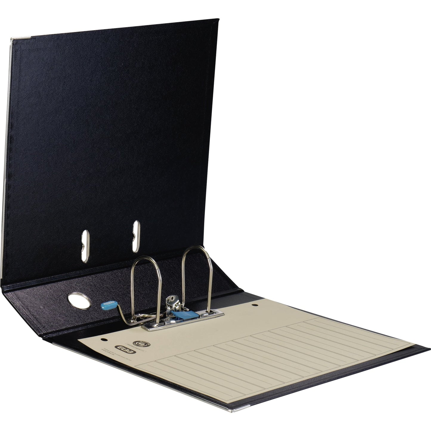ELBA Ordner rado plast 80mm DIN A4 Rückenschild: einsteckbar mit Schlitzen Werkstoff: Pappe Material außen: PVC Material innen: PVC schwarz