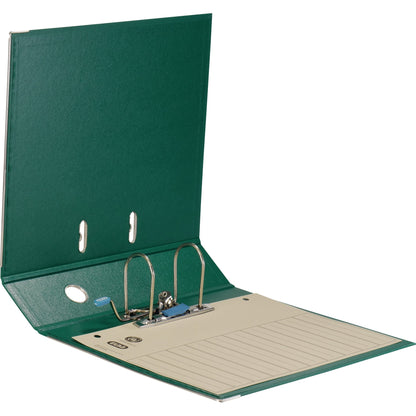 ELBA Ordner rado plast 80mm DIN A4 Rückenschild: einsteckbar mit Schlitzen Werkstoff: Pappe Material außen: PVC Material innen: PVC grün