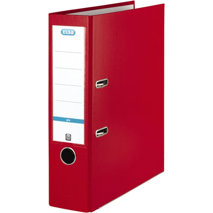 ELBA Ordner smart Pro 80mm DIN A4 Rückenschild: einsteckbar mit Schlitzen Werkstoff: Pappe Material außen: Polypropylen Material innen: Papier rot