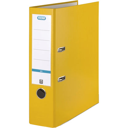 ELBA Ordner smart Pro 80mm DIN A4 Rückenschild: einsteckbar mit Schlitzen Werkstoff: Pappe Material außen: Polypropylen Material innen: Papier gelb