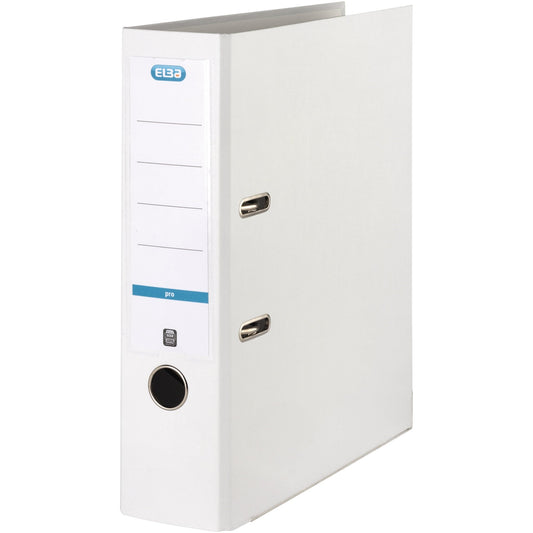 ELBA Ordner smart Pro 80mm DIN A4 Rückenschild: einsteckbar mit Schlitzen Werkstoff: Pappe Material außen: Polypropylen Material innen: Papier weiß