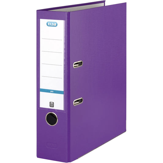 ELBA Ordner smart Pro 80mm DIN A4 Rückenschild: einsteckbar mit Schlitzen Werkstoff: Pappe Material außen: Polypropylen Material innen: Papier violett